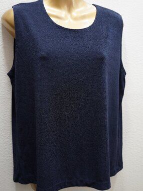 Chico's Travelers Navy Stripe Tank Top size 3